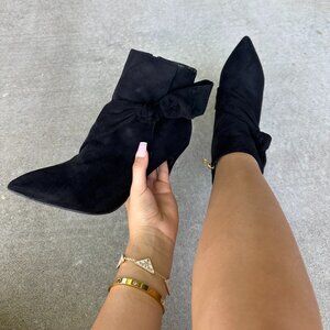 NEW WOMANS RUSH FAUX SUEDE Bow Knot Ankle Boots